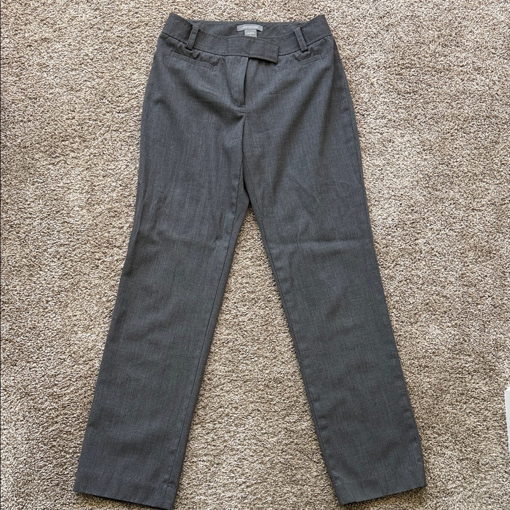 Ann Taylor Margo Gray Straight-Leg Dress Trousers